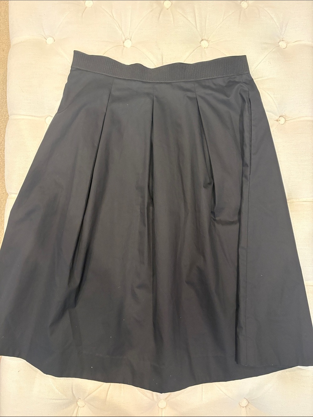 COS Black A-Line Pleated Midi Skirt